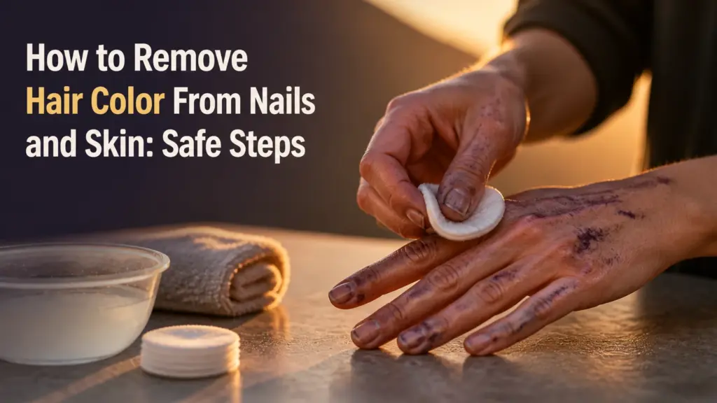 how to remove hair color from nails and skin