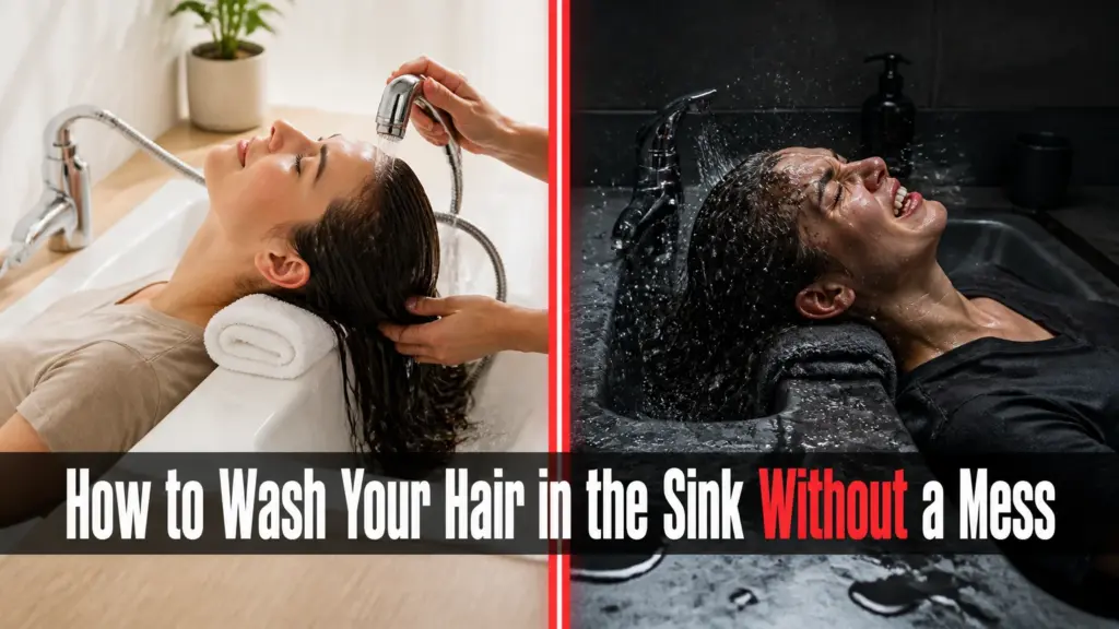 how to wash your hair in the sink